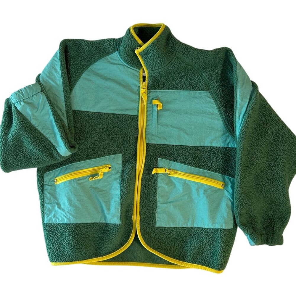 BDG Green Fleece color blocked jacket Size Womens XS